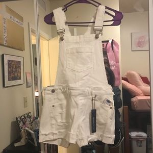 White Short Overalls